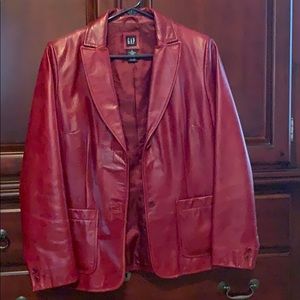 Gap red leather jacket